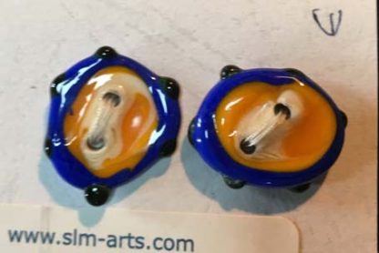 Murano crystal buttons  x  2