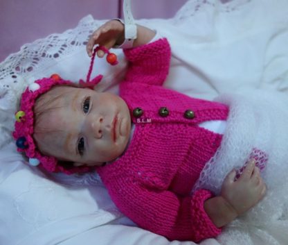 SET : bootees, jacket, hat, headband - Image 4
