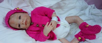 SET : bootees, jacket, hat, headband - Image 2