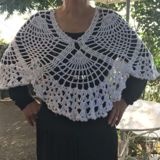 crochet white shawl/cowl
