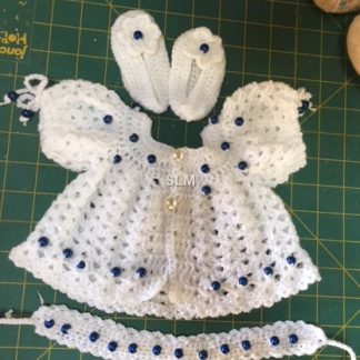 preemie set with blue false pearls
