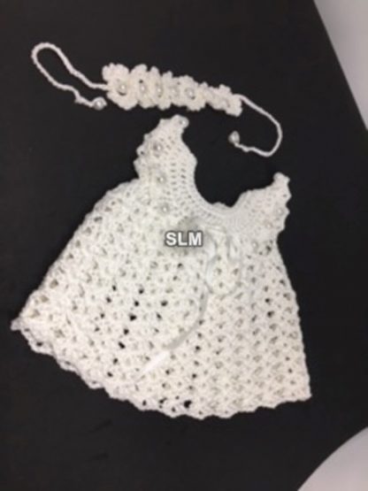 WHITE CROCHET DRESS WITH PEARLS - Image 6