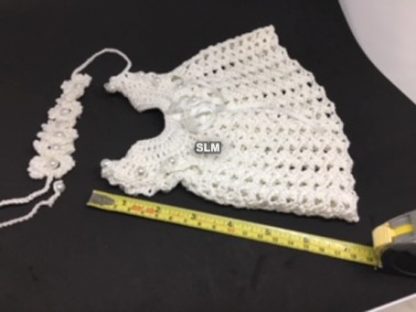 WHITE CROCHET DRESS WITH PEARLS - Image 5
