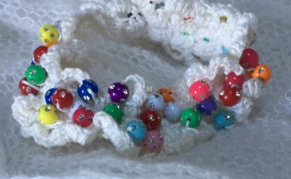 CROCHETED BRACELET white with glass beads... - Image 5