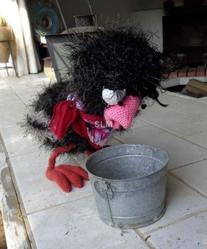crocheted Ostrich