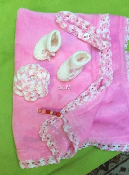 SET blanket, bootees, headband..flower - Image 8
