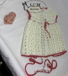 crocheted Preemie Dress + headband